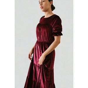 Burgundy Velvet Dress